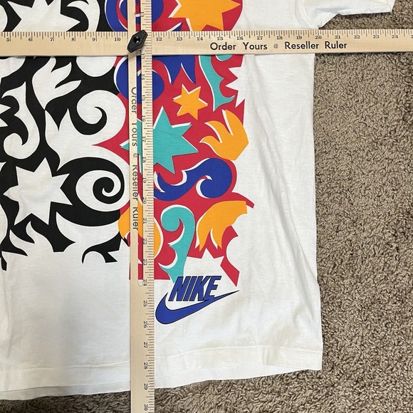 Vintage Nike Art Abstract Shirt Swoosh Front Back White Swoosh 90s New With Tags - Picture 5 of 5